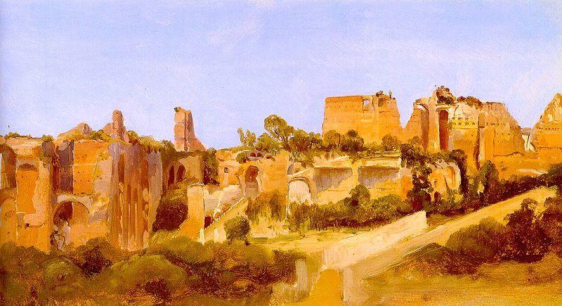 Charles Blechen The Ruins of the Septizonium on the Palatine in Rome oil painting picture